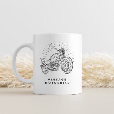 Cana personalizata Vintage Motorbike — cadou pentru pasionatii de motociclete