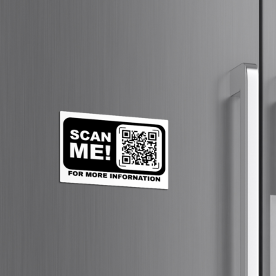Magnet QR personalizat Scan Me Bold — magnet cu cod QR pentru afaceri si evenimente