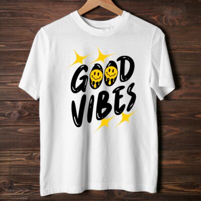 Tricou Good Vibes barbati — tricou cu mesaj pozitiv, bumbac premium