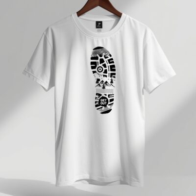 Tricou Footprint barbati — tricou grafic minimalist cu amprenta, bumbac 100%