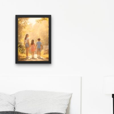 Tablou personalizat familie la apus — cadou romantic si memorabil