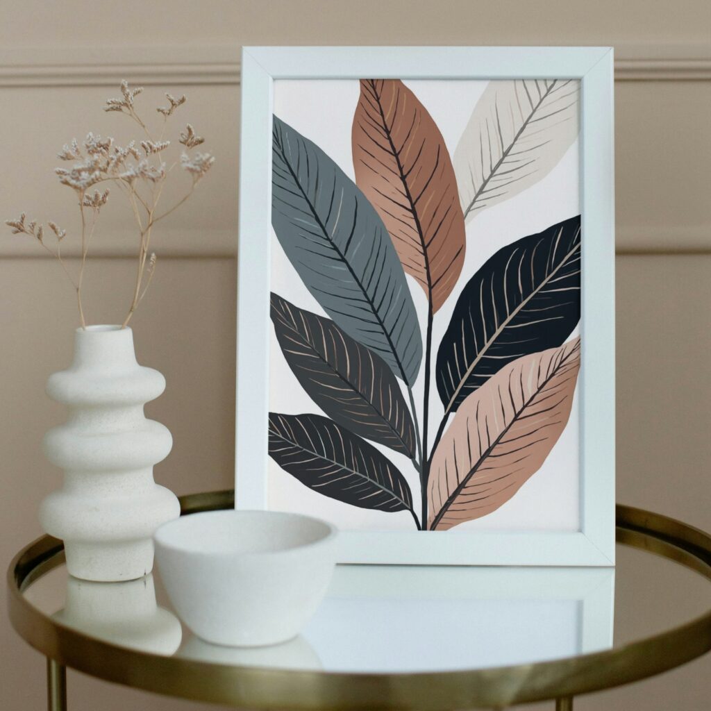 Tablou personalizat frunze botanice — decoratiune moderna stil tropical pentru casa