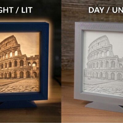 Litofanie personalizata cu arhitectura istorica — cadou unic pentru iubitorii de calatorii