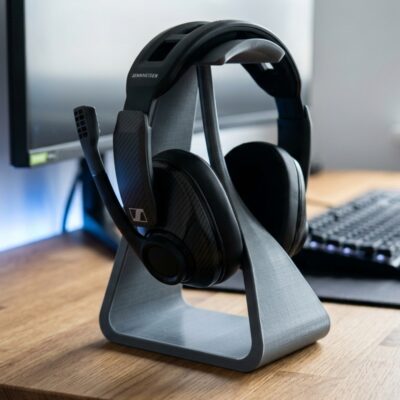 Suport casti imprimat 3D AeroArc — accesoriu gaming si muzica pentru birou