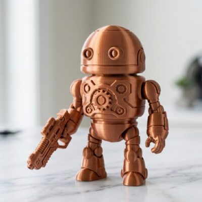 Figurina mini robot imprimat 3D — cadou pentru copii si pasionatii de tehnologie