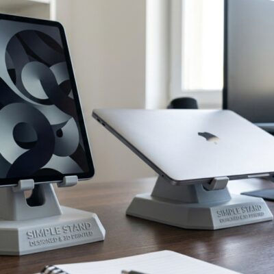 Stand ergonomic 3D pentru tableta si laptop — accesoriu birou imprimat 3D