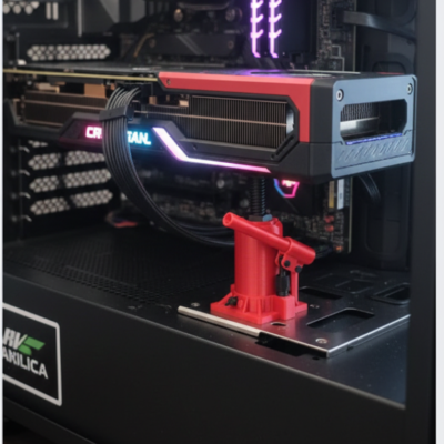 Suport placa video GPU imprimat 3D — bracket anti-sag pentru placi grafice grele