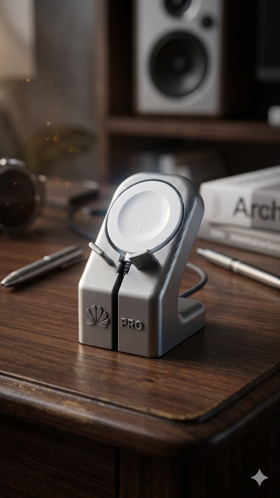 Suport incarcator smartwatch imprimat 3D — accesoriu noptiera pentru Smart Watch si altele