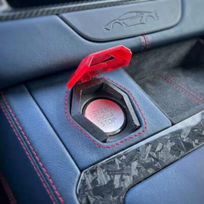Capac start-stop imprimat 3D stil supercar — protectie buton motor sport"