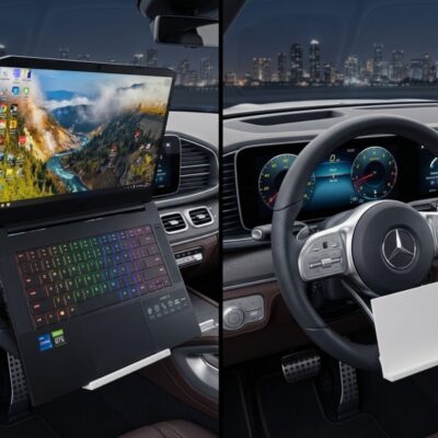 Suport laptop diagnoza volan imprimat 3D — birou mobil in masina ta